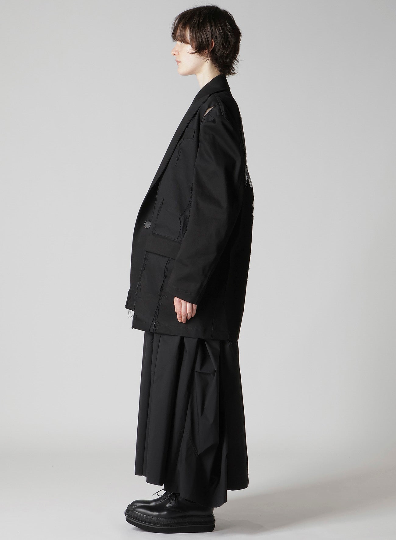 MIXED WEAVE TWILL OVERSIZED JACKET