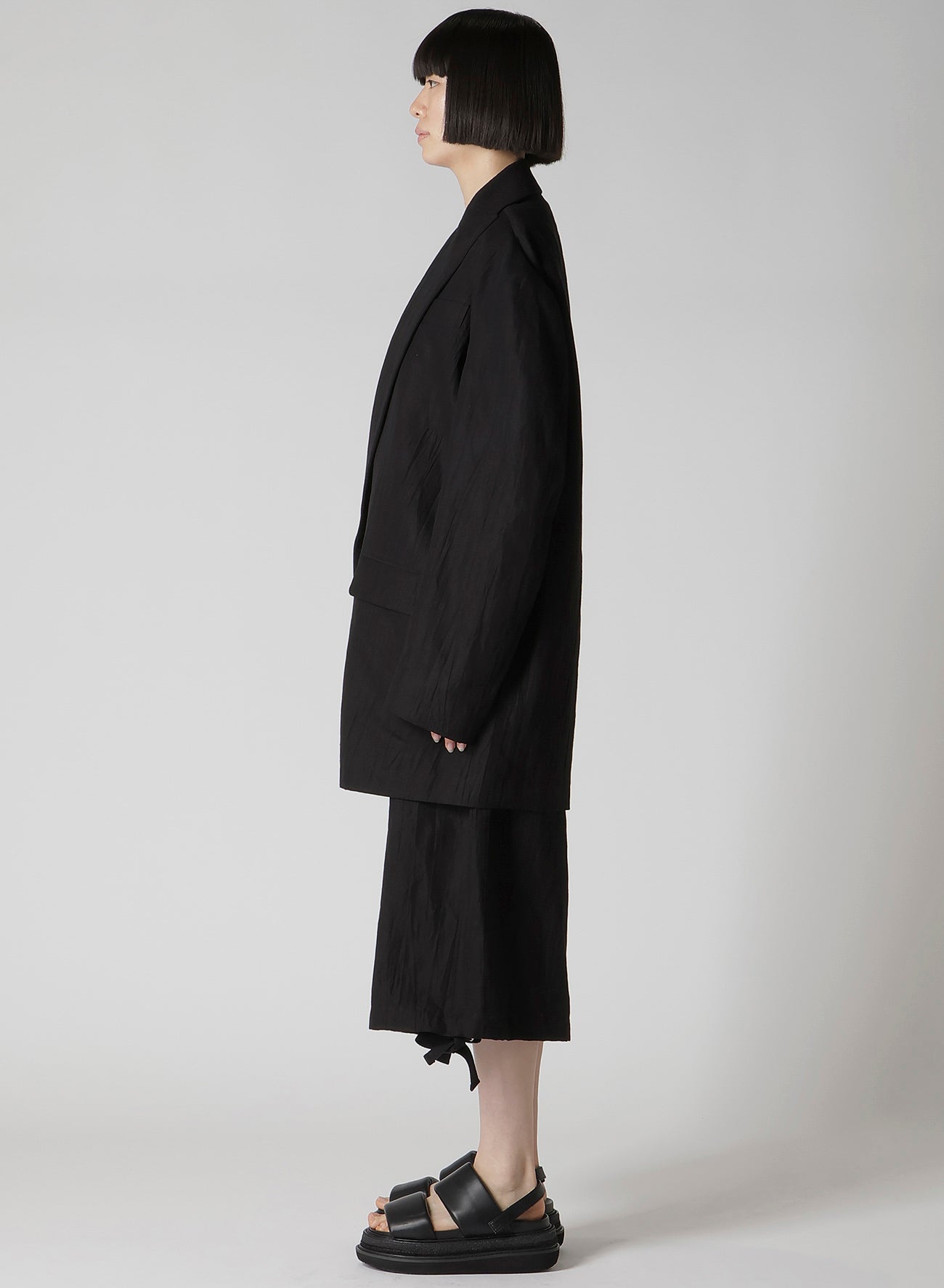 MIXED WEAVE TWILL OVERSIZED JACKET