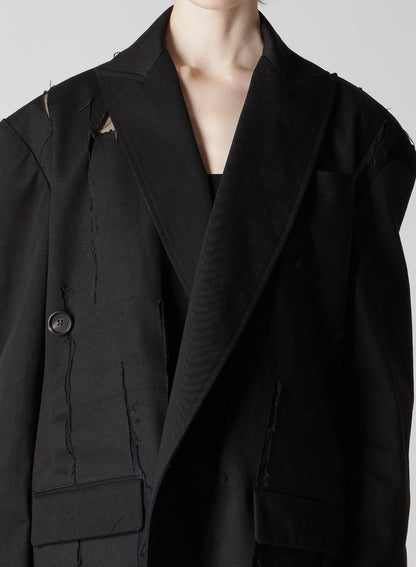 MIXED WEAVE TWILL OVERSIZED JACKET