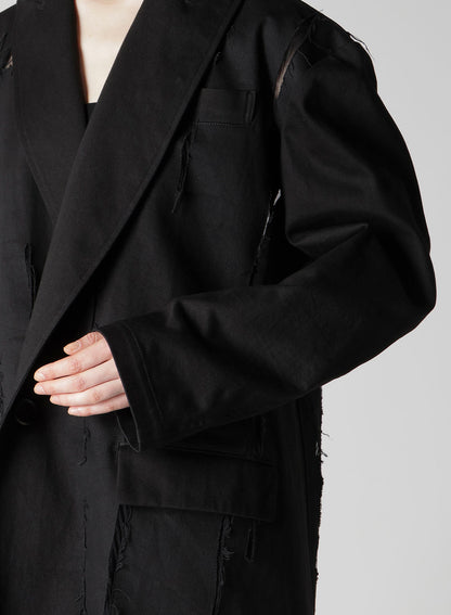 MIXED WEAVE TWILL OVERSIZED JACKET