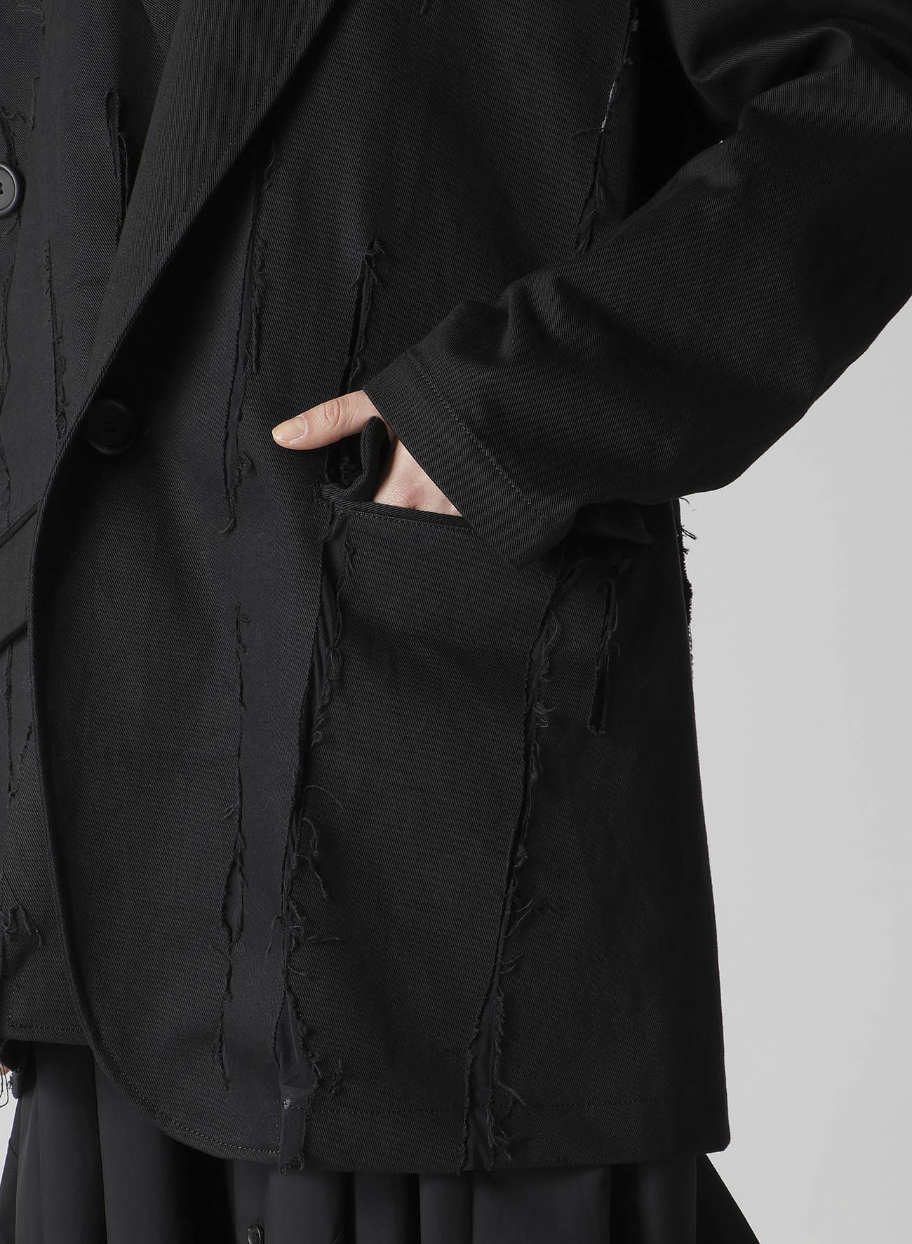 MIXED WEAVE TWILL OVERSIZED JACKET