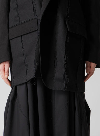 MIXED WEAVE TWILL OVERSIZED JACKET