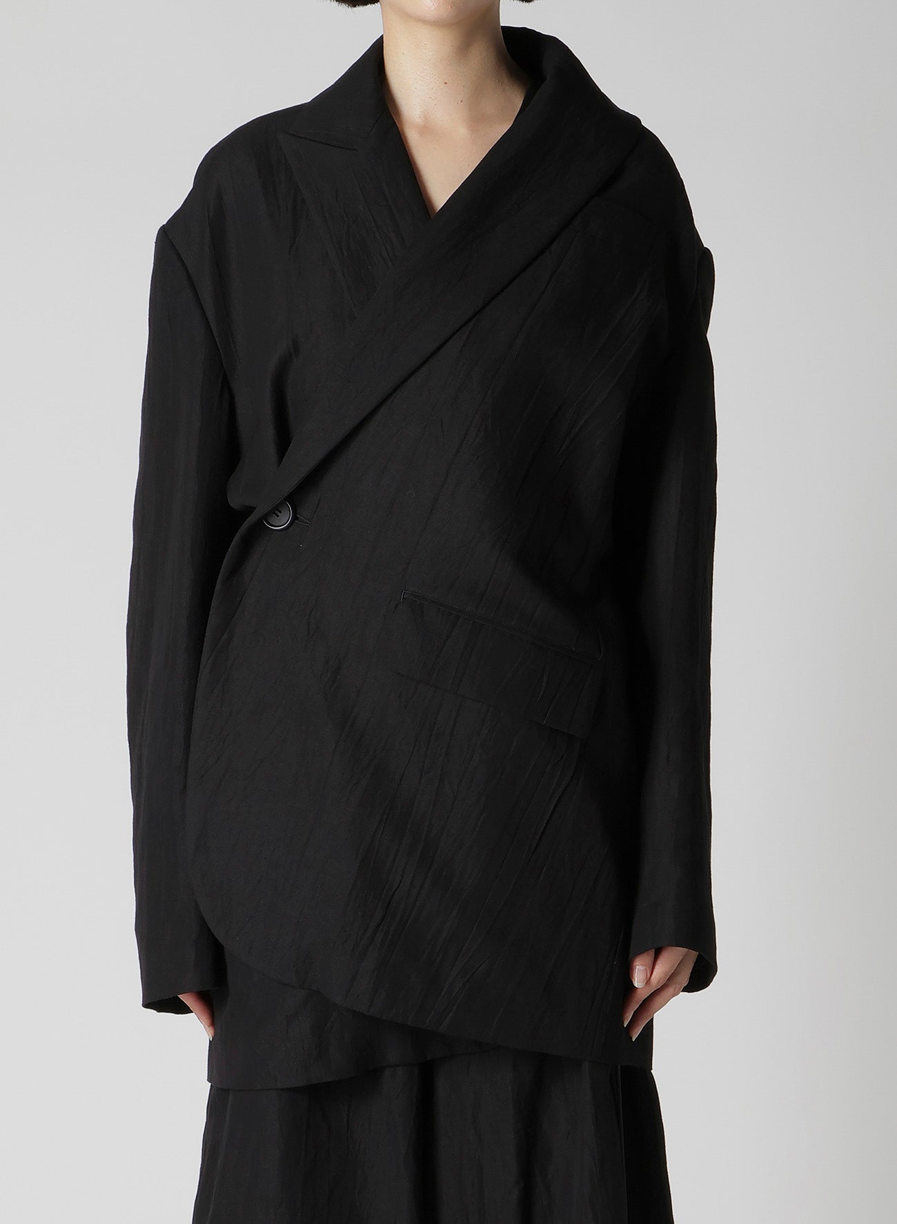MIXED WEAVE TWILL OVERSIZED JACKET