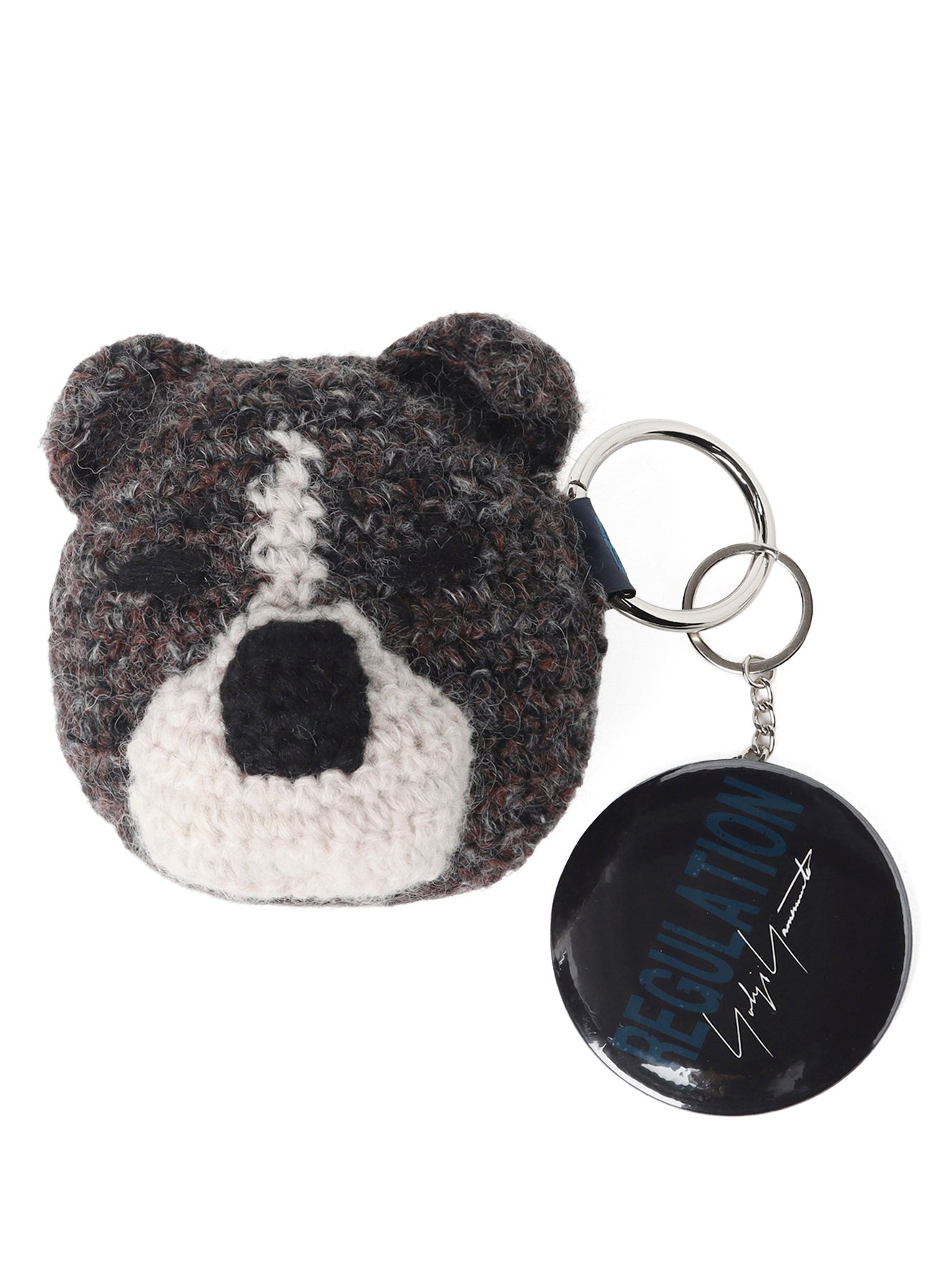 COMBINATION KNITTED KEY CHARM WITH MIRROR