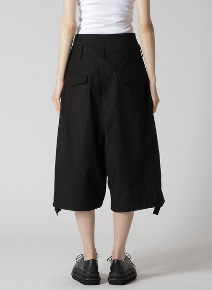 MILITARY BACKSIDE SATIN BERMUDA PANTS