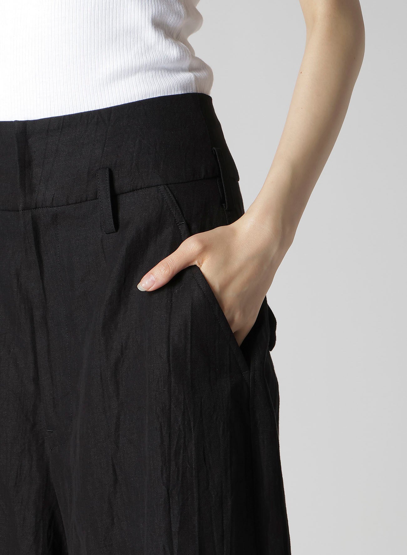 MIXED WEAVE TWILL BERMUDA PANTS