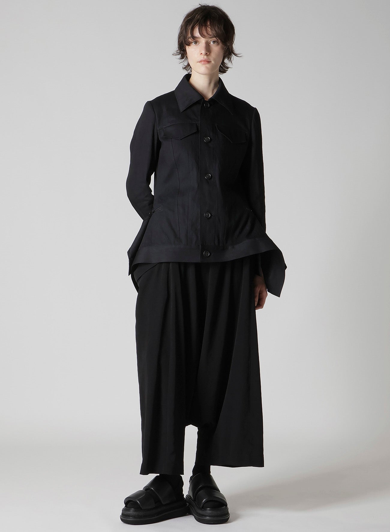 パンツ Gipsy yohji yamamoto sarouel pants BLK TA/PE CREPE DE CHINE BIG POCKET SAROUEL PANTS – THE SHOP YOHJI
