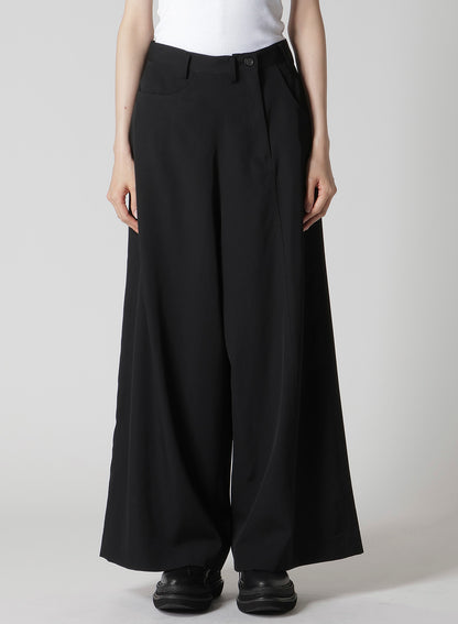 GABARDINE ASYMMETRY BAGGY PANTS