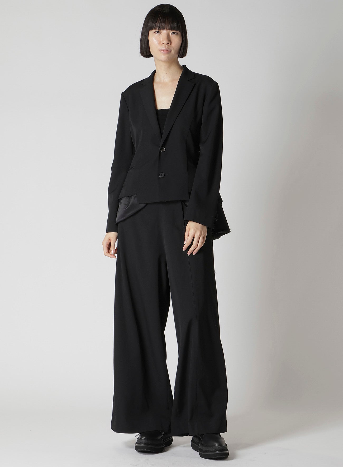 GABARDINE ASYMMETRY BAGGY PANTS – THE SHOP YOHJI YAMAMOTO