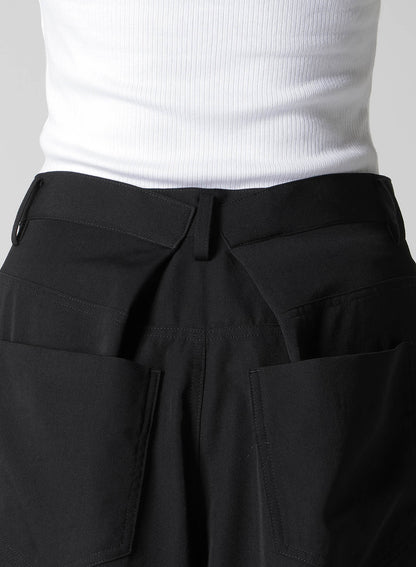 GABARDINE ASYMMETRY BAGGY PANTS