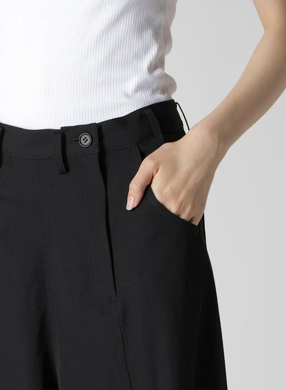 GABARDINE ASYMMETRY BAGGY PANTS