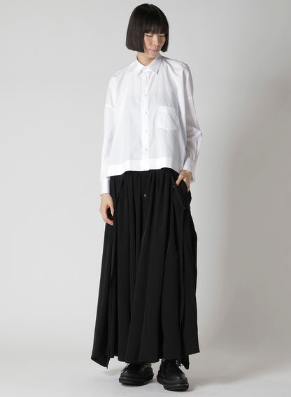 TA/PE CREPE DE CHINE FRONT BUTTON SUSPENDER SKIRT