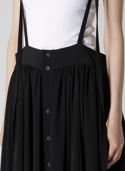 TA/PE CREPE DE CHINE FRONT BUTTON SUSPENDER SKIRT