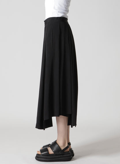 TA/PE CREPE DE CHINE UNBALANCED TUCK SKIRT
