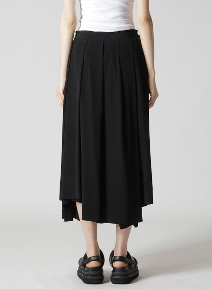 TA/PE CREPE DE CHINE UNBALANCED TUCK SKIRT