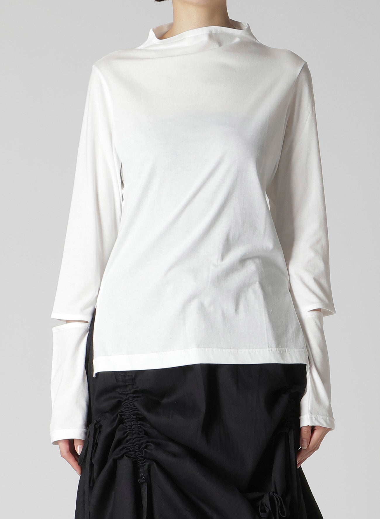 COTTON SINGLE JERSEY SLIT DETAIL T – THE SHOP YOHJI YAMAMOTO