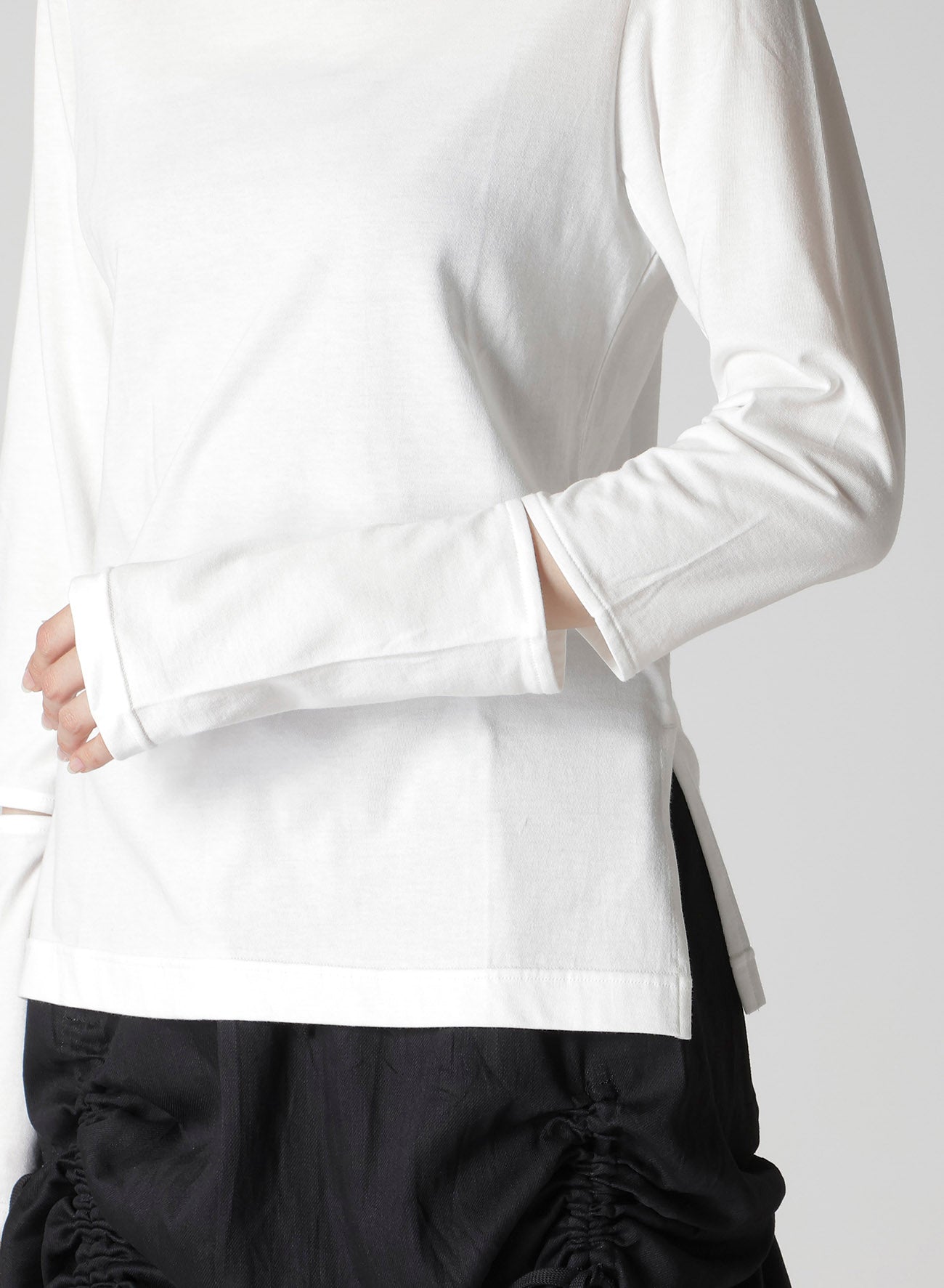 COTTON SINGLE JERSEY SLIT DETAIL T – THE SHOP YOHJI YAMAMOTO