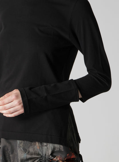 COTTON SINGLE JERSEY SLIT DETAIL T