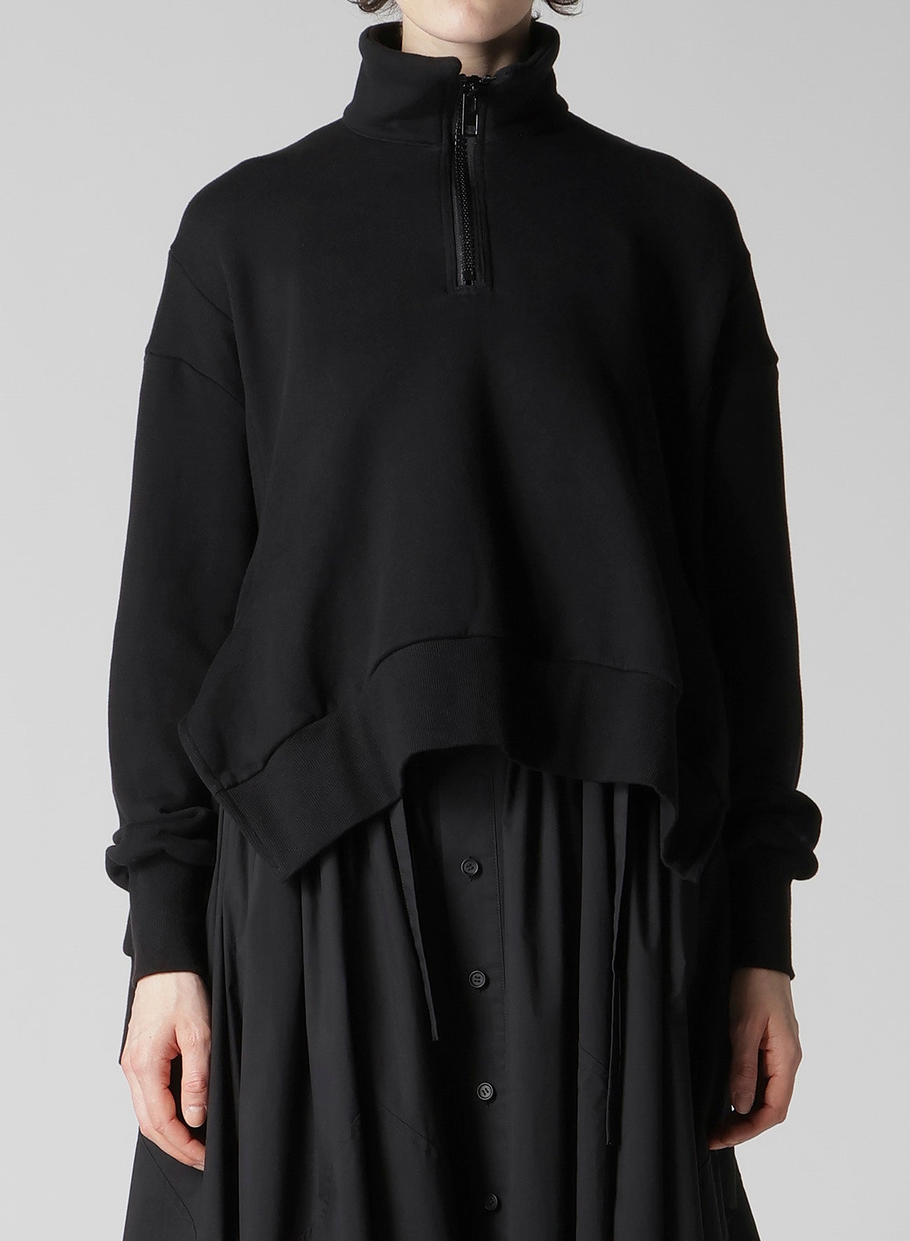 Liy/C FRENCH TERRY FLARED HALF-ZIP PULLOVER – THE SHOP YOHJI YAMAMOTO