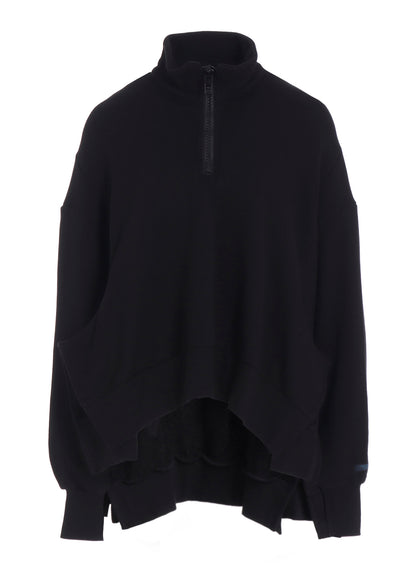 Liy/C FRENCH TERRY FLARED HALF-ZIP PULLOVER