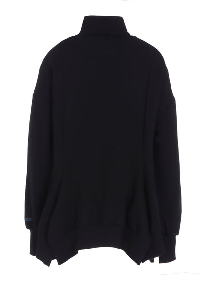 Liy/C FRENCH TERRY FLARED HALF-ZIP PULLOVER