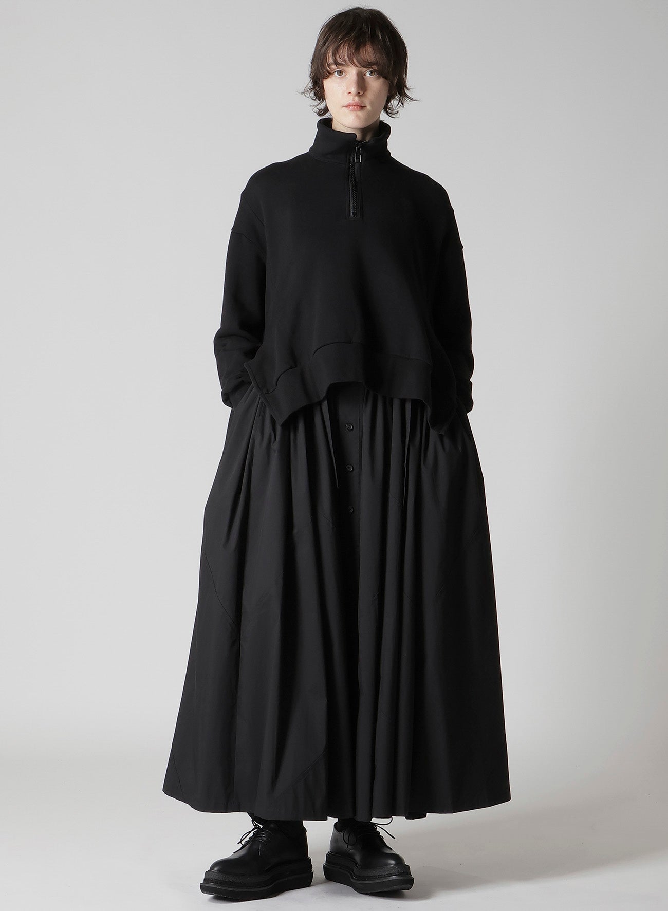 Liy/C FRENCH TERRY FLARED HALF-ZIP PULLOVER – THE SHOP YOHJI YAMAMOTO