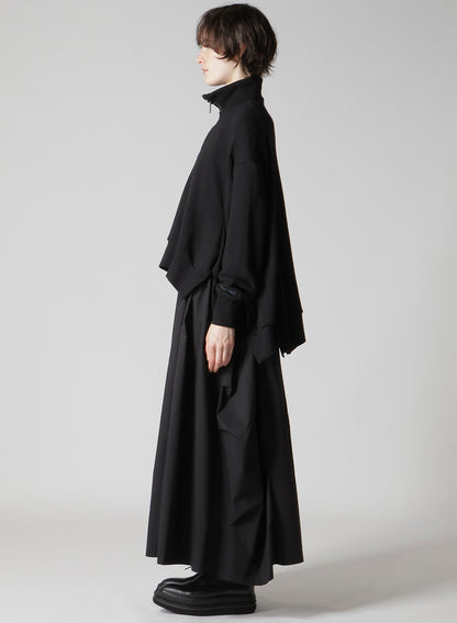 Liy/C FRENCH TERRY FLARED HALF-ZIP PULLOVER