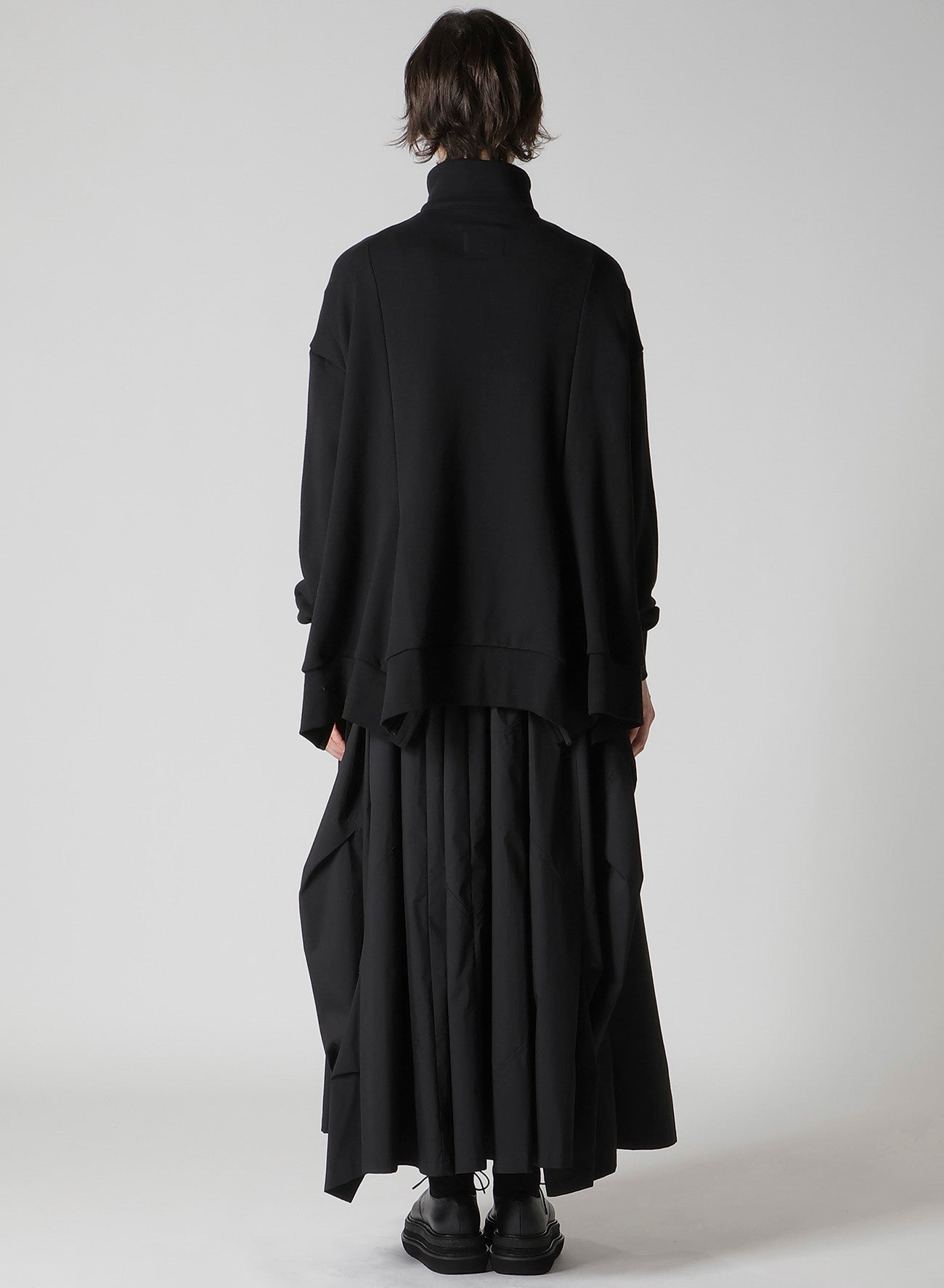 Liy/C FRENCH TERRY FLARED HALF-ZIP PULLOVER