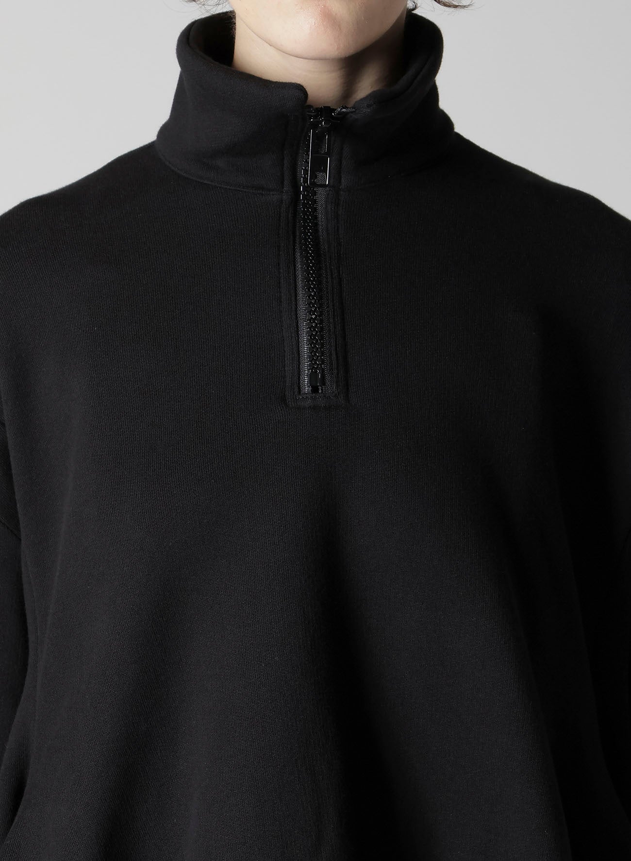 Liy/C FRENCH TERRY FLARED HALF-ZIP PULLOVER – THE SHOP YOHJI YAMAMOTO
