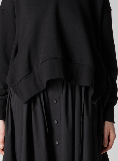 Liy/C FRENCH TERRY FLARED HALF-ZIP PULLOVER