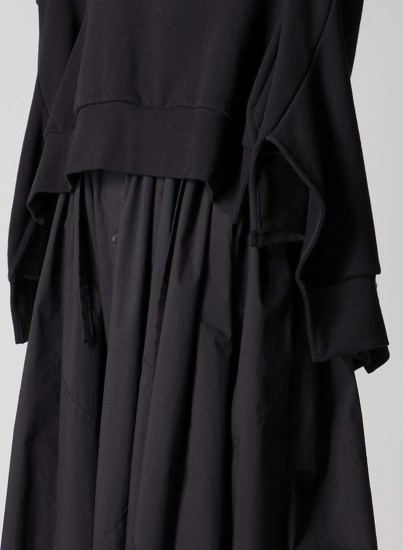 Liy/C FRENCH TERRY FLARED HALF-ZIP PULLOVER