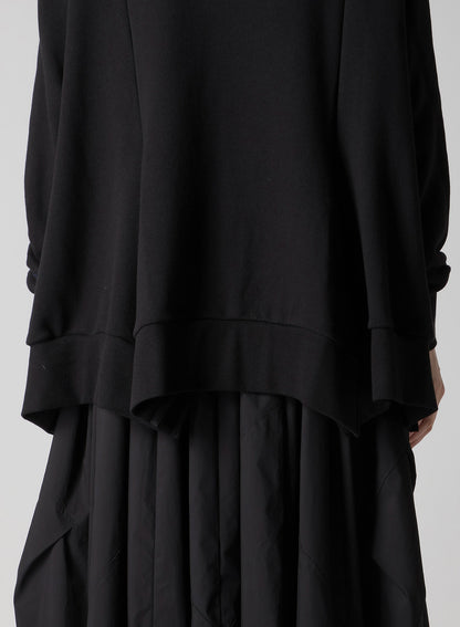 Liy/C FRENCH TERRY FLARED HALF-ZIP PULLOVER