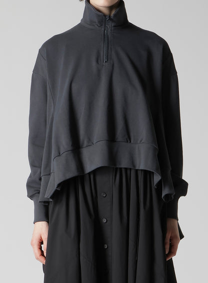 HEAVY WEIGHT FRENCH TERRY FLARED HALF-ZIP PULLOVER