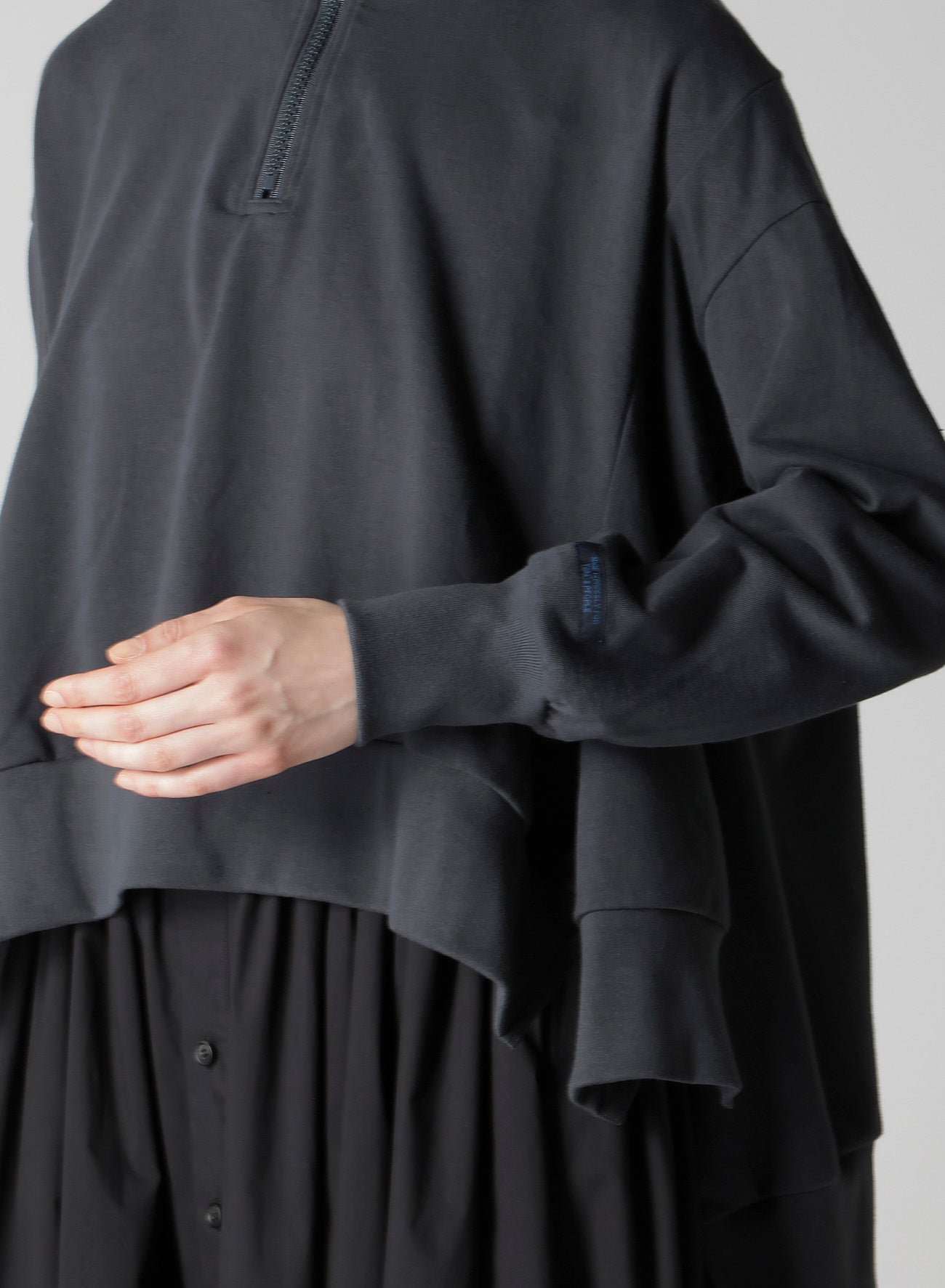 HEAVY WEIGHT FRENCH TERRY FLARED HALF-ZIP PULLOVER