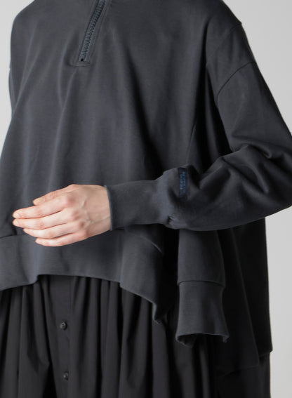 HEAVY WEIGHT FRENCH TERRY FLARED HALF-ZIP PULLOVER