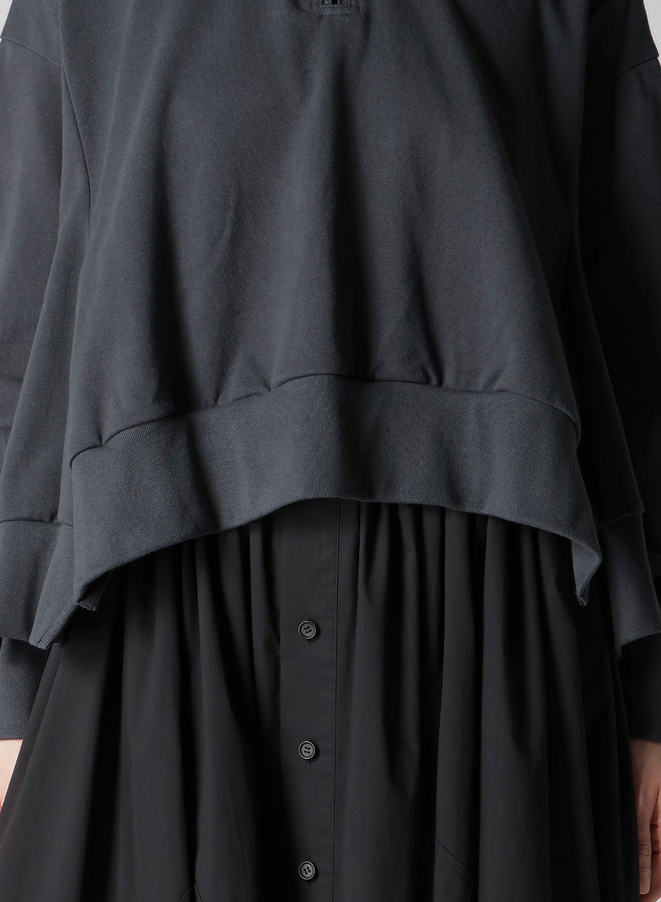 HEAVY WEIGHT FRENCH TERRY FLARED HALF-ZIP PULLOVER