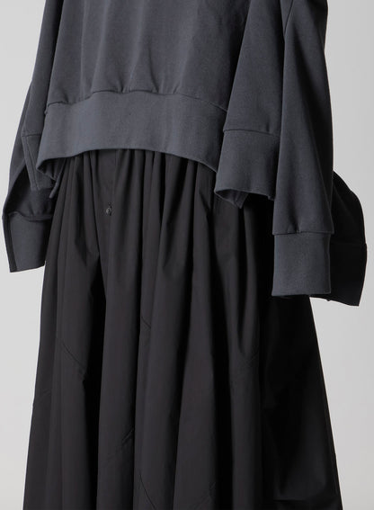 HEAVY WEIGHT FRENCH TERRY FLARED HALF-ZIP PULLOVER