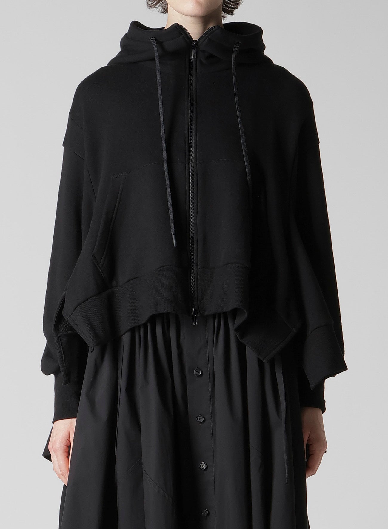 Liy/C FRENCH TERRY FLARED HOODIE – THE SHOP YOHJI YAMAMOTO