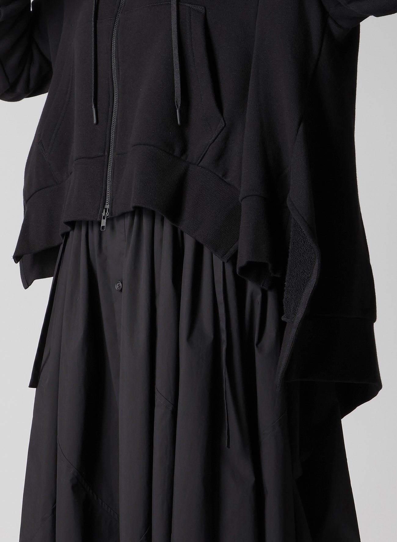 Liy/C FRENCH TERRY FLARED HOODIE