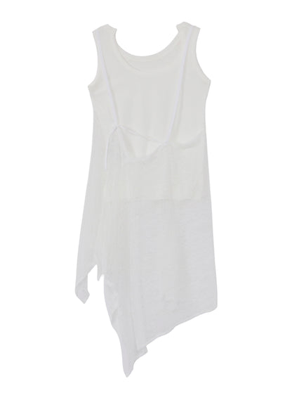 COTTON SINGLE JERSEY LACE TANK TOP