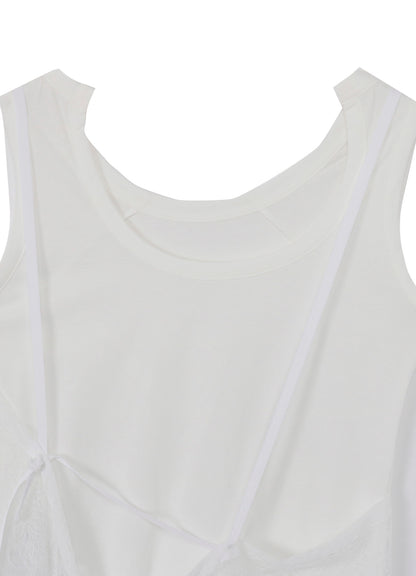 COTTON SINGLE JERSEY LACE TANK TOP
