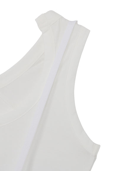 COTTON SINGLE JERSEY LACE TANK TOP