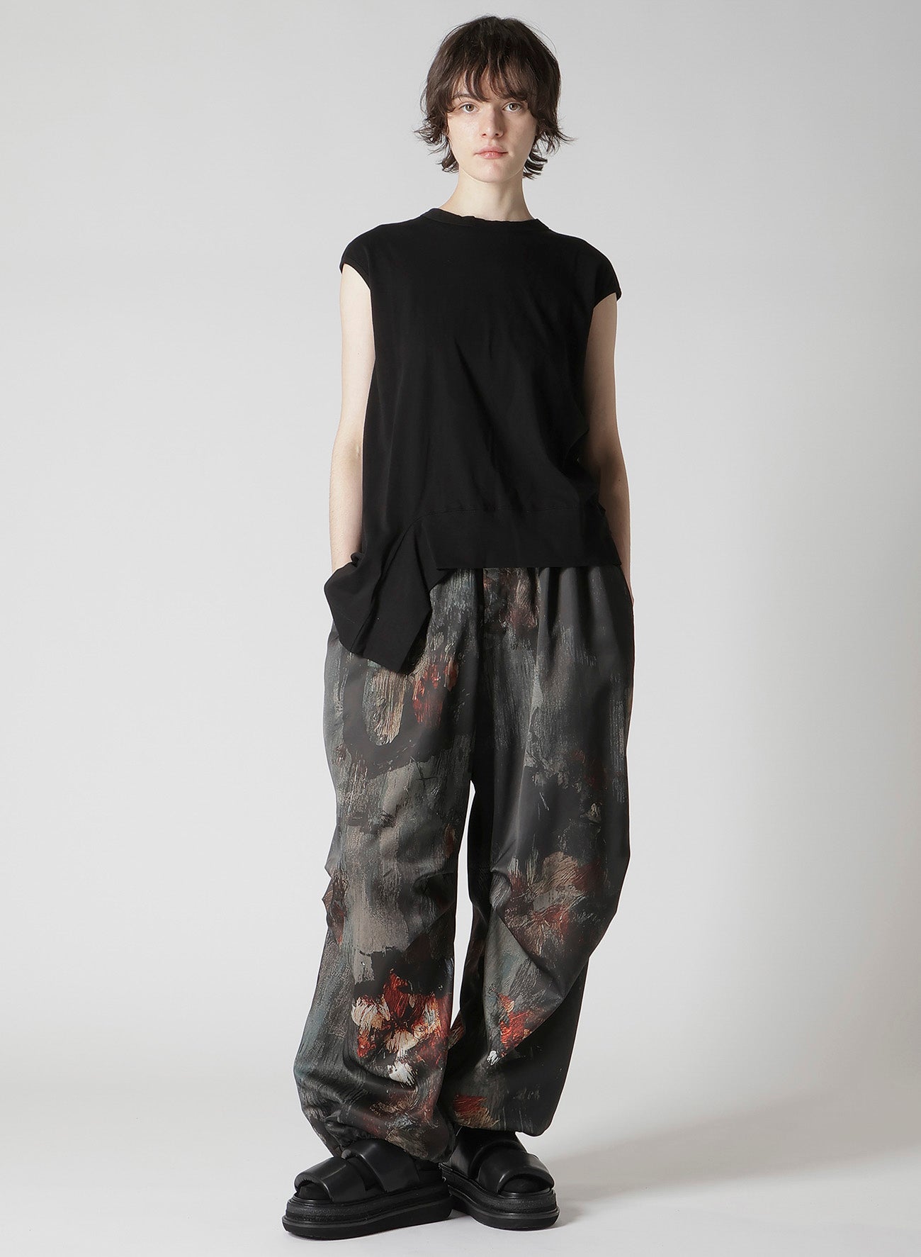 COTTON SINGLE JERSEY V TWISTED T-SHIRT