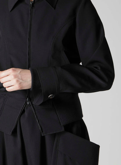 GABARDINE CROPPED BLOUSON