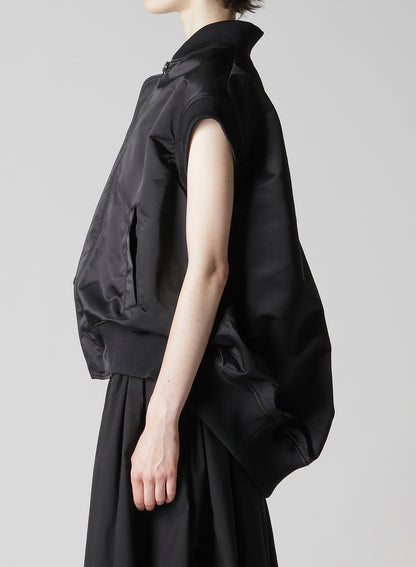 HIGH DENSITY Ny TWILL SLEEVELESS BOMBER JACKET