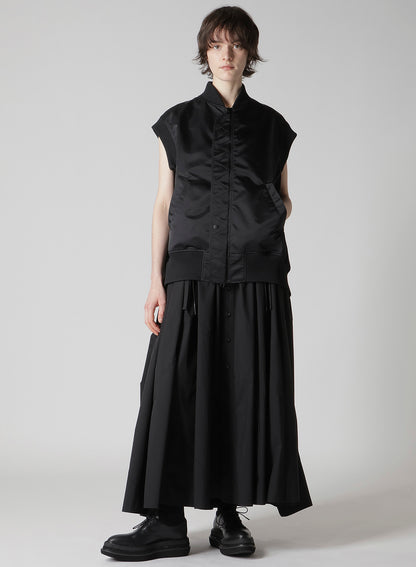 HIGH DENSITY Ny TWILL SLEEVELESS BOMBER JACKET