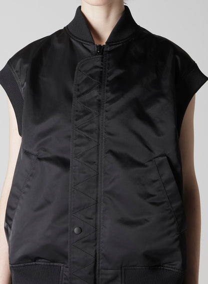 HIGH DENSITY Ny TWILL SLEEVELESS BOMBER JACKET