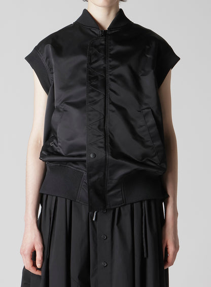 HIGH DENSITY Ny TWILL SLEEVELESS BOMBER JACKET