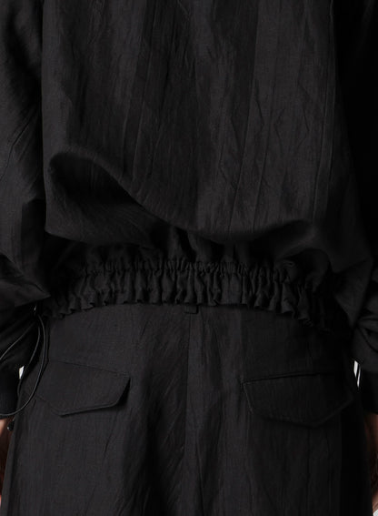 MIXED WEAVE TWILL SHIRRING SLEEVE JACKET