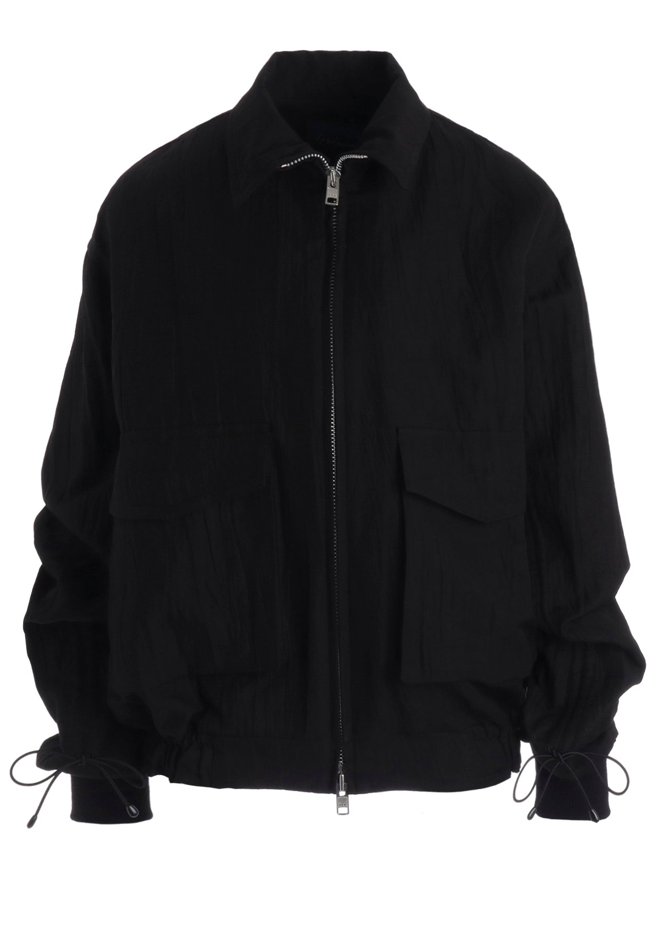 MIXED WEAVE TWILL SHIRRING SLEEVE JACKET